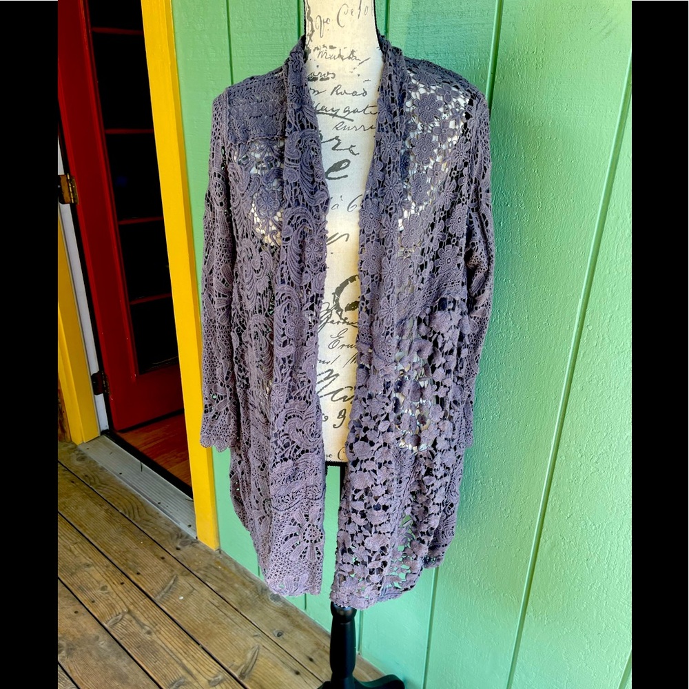 Gorgeous lace Johnny Was jacket M in lavender